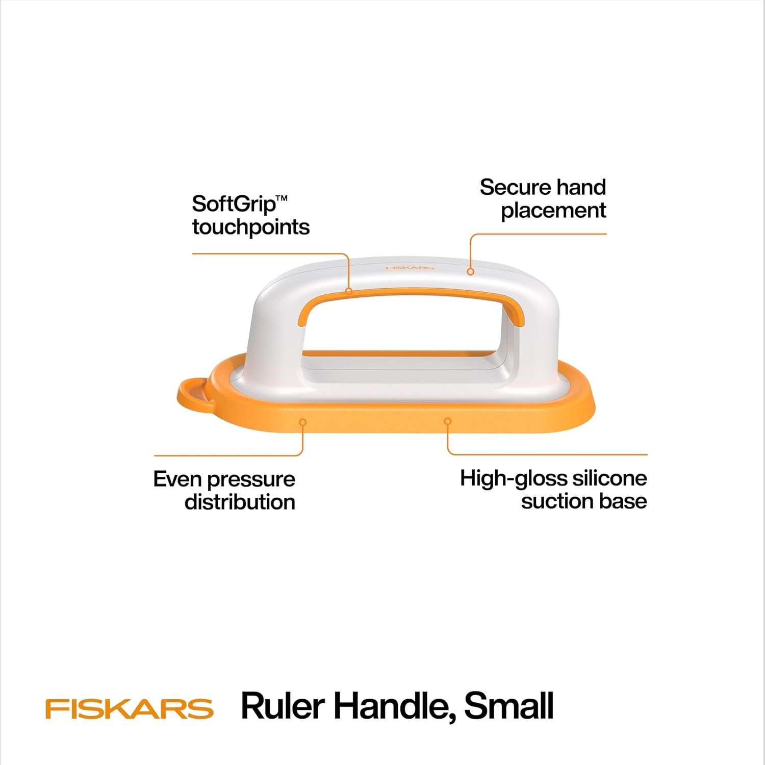 Fiskars Small Ruler Handle with SoftGrip, Ideal for Quilting Blocks(Small Handle)