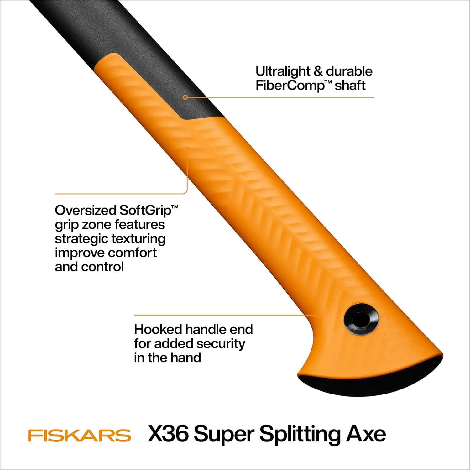 Fiskars X24 Universal Axe 24″, Forged Steel Blade for Felling Trees & All-Purpose Chopping, Shock-Absorbing FiberComp Handle & Low-Friction Coating for Clean Cuts in Fresh Resinous Wood(36″ Splitting Axe)