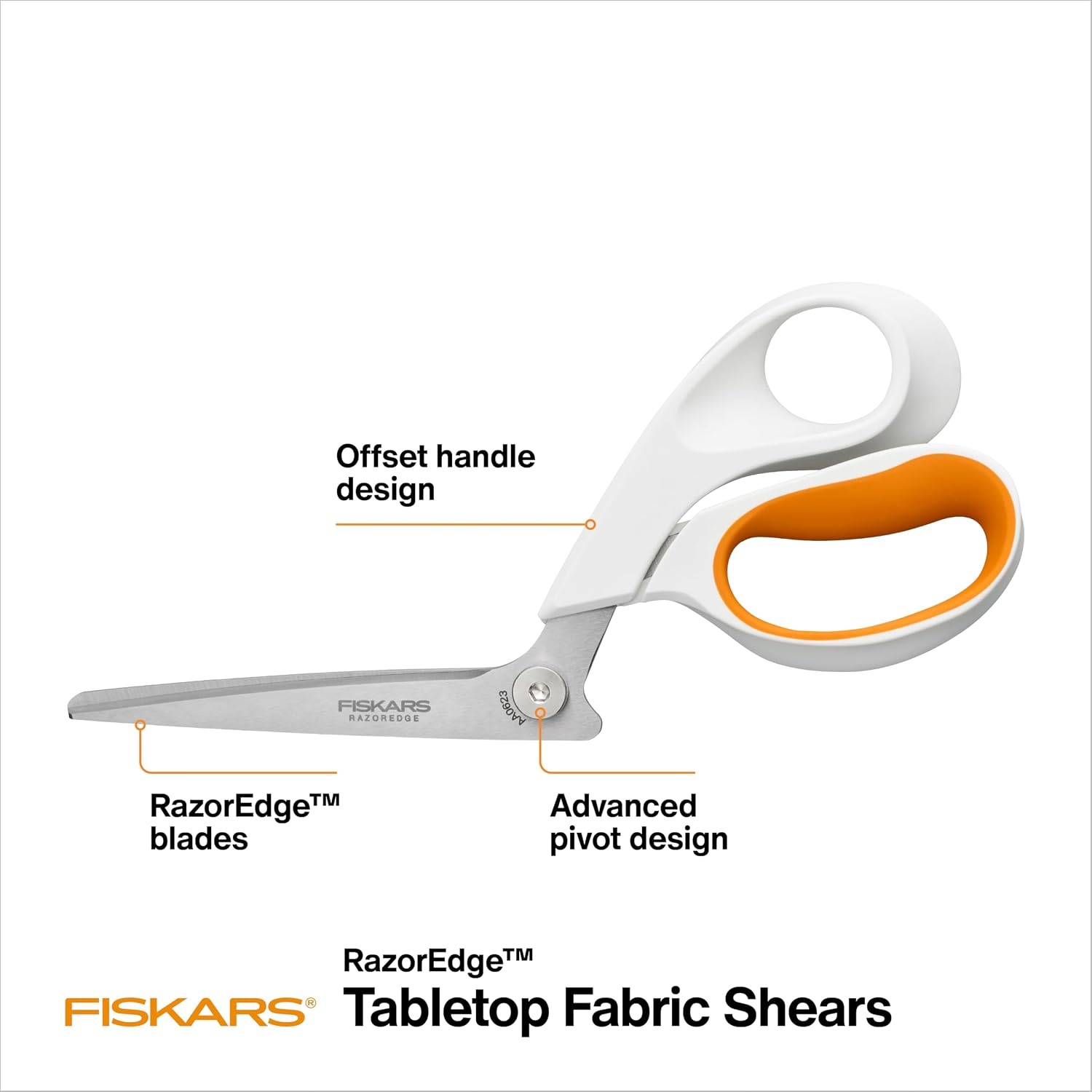 Fiskars 8″ Premier Scissors, Offset RazorEdge SoftGrip Fabric Shears