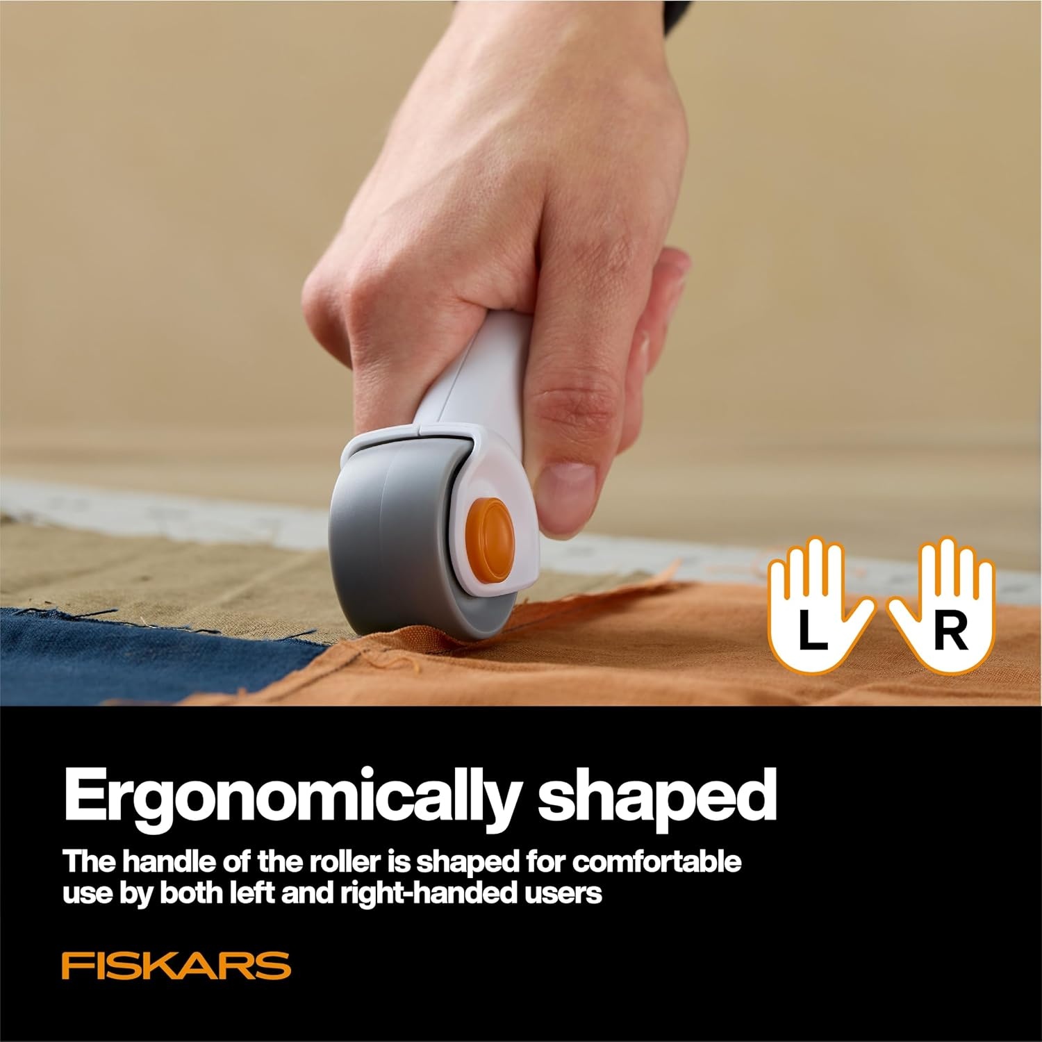 Fiskars Seam Roller with 1″ Wheel, Seam Press Tool for Quilting Blocks, Flatten Seams Without Using an Iron, Comfortable Ergonomic Handle for Left & Right-Handed Users