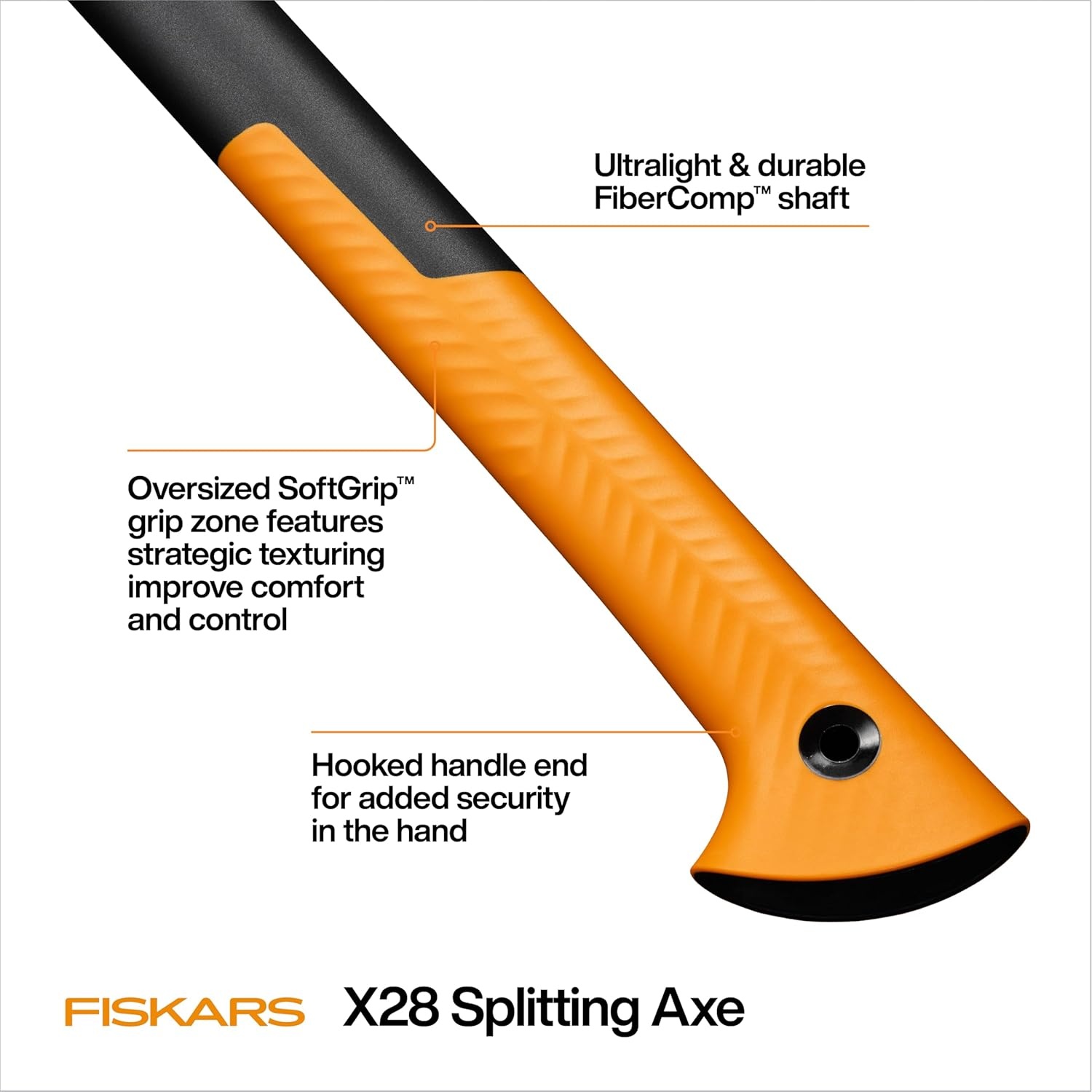 Fiskars X24 Universal Axe 24″, Forged Steel Blade for Felling Trees & All-Purpose Chopping, Shock-Absorbing FiberComp Handle & Low-Friction Coating for Clean Cuts in Fresh Resinous Wood(28″ Splitting Axe)