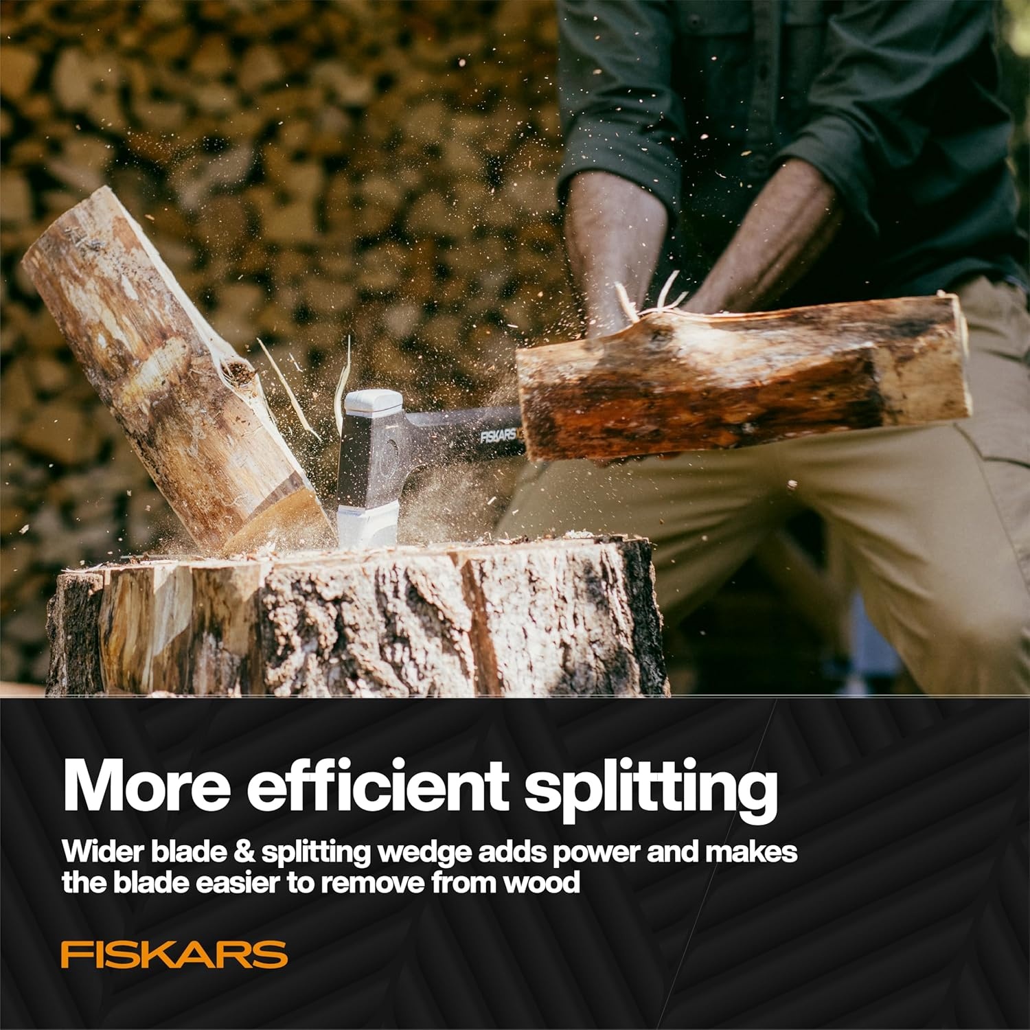 Fiskars X24 Universal Axe 24″, Forged Steel Blade for Felling Trees & All-Purpose Chopping, Shock-Absorbing FiberComp Handle & Low-Friction Coating for Clean Cuts in Fresh Resinous Wood(28″ Splitting Axe)