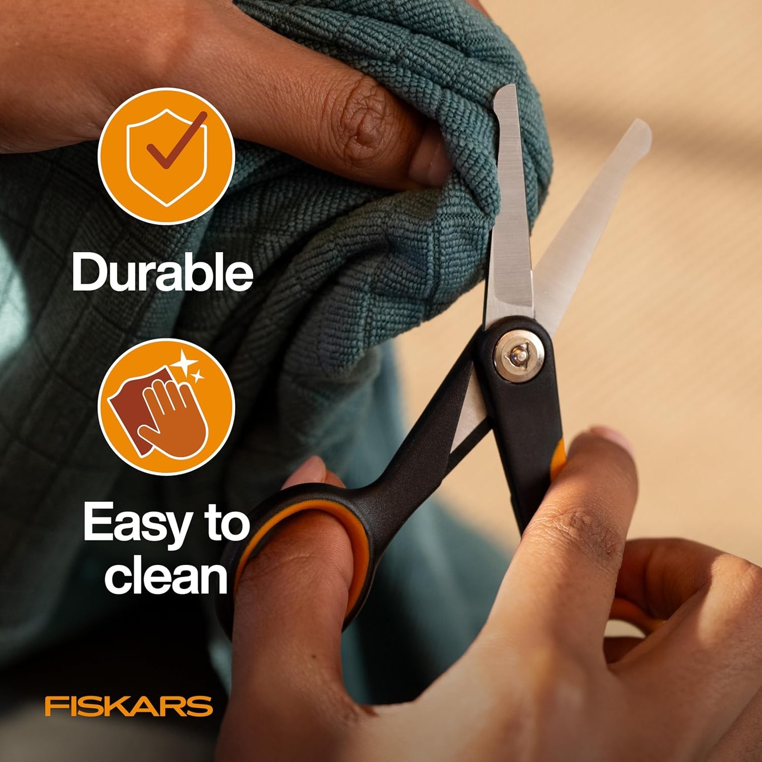 Fiskars Pet, Dog and Cat Grooming Scissors, Serrated Teeth for Thinning & SoftGrip Handle, Cat and Dog Supplies, 6.5, Orange/Black, Blending Scissors(Detailing Scissors)