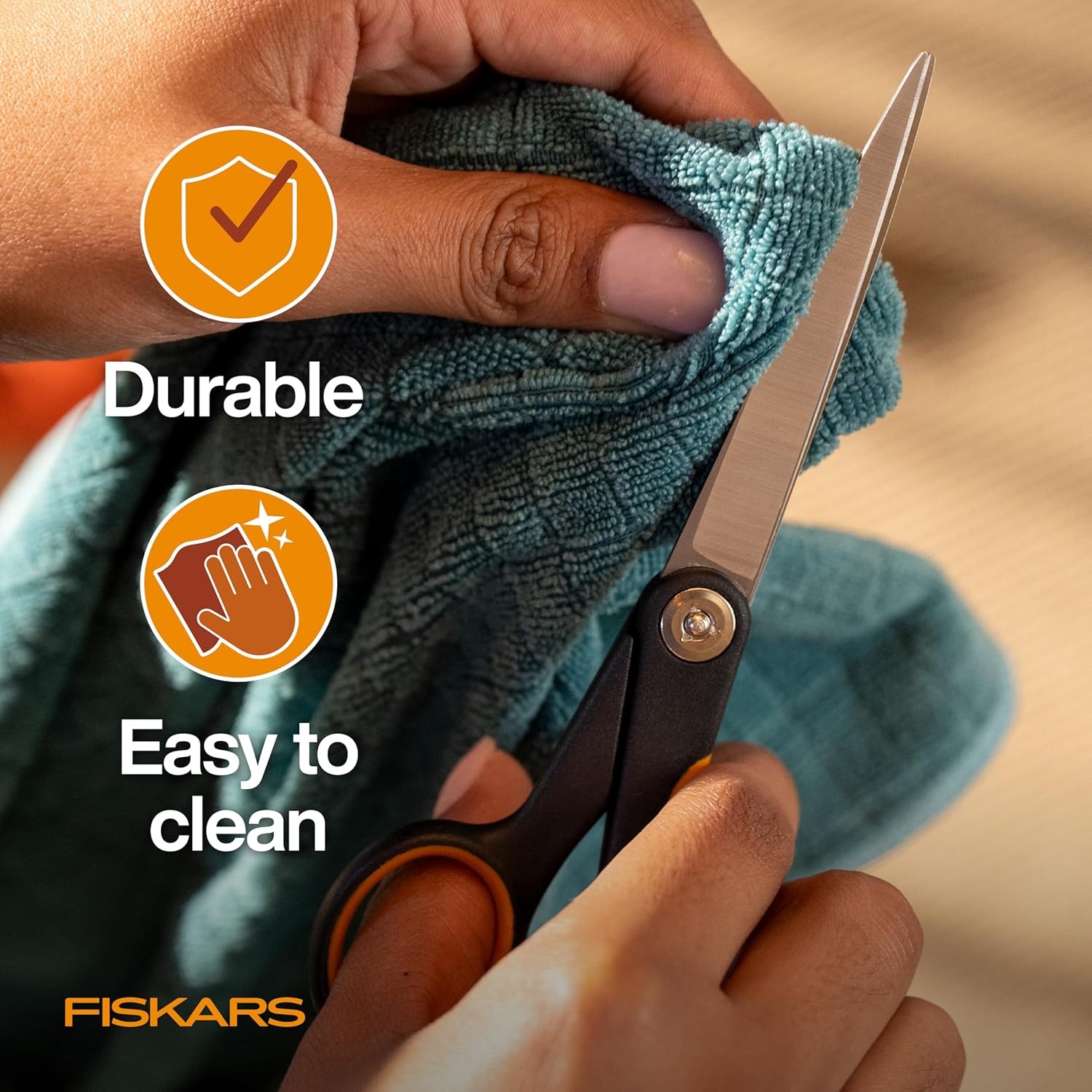 Fiskars Pet, Dog and Cat Grooming Scissors, Serrated Teeth for Thinning & SoftGrip Handle, Cat and Dog Supplies, 6.5, Orange/Black, Blending Scissors(Trimming Scissors)