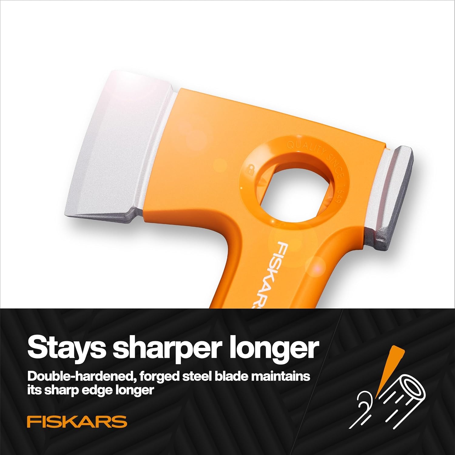 Fiskars X13 Ultralight Hiking Axe 13″, Ultra-Sharp Forged Steel Blade for Efficient Chopping & Camping, 15% Lighter High-Visibility Orange FiberComp Handle Drives Tent Stakes, Sheath Included(13″ Hiking Axe)