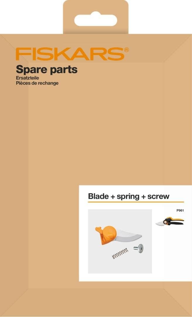 Fiskars Bypass Garden Pruners L, X-Series PowerGear, P961, with Rolling Handle, for Fresh Branches and Twigs, Non-Stick Coated, Stainless Steel Blades, Length: 22.2 cm, Black/Orange, 1057175(Replacement blade P961)
