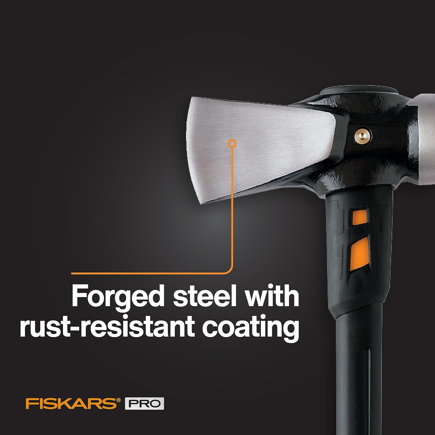 Fiskars Pro IsoCore Splitting Maul and Stainless Steel Axe, Wood Splitting Maul, IsoCore Shock Reduction & Forged Steel Head, 6 lb, 36, Black/Orange(Pro IsoCore 8lb Maul)