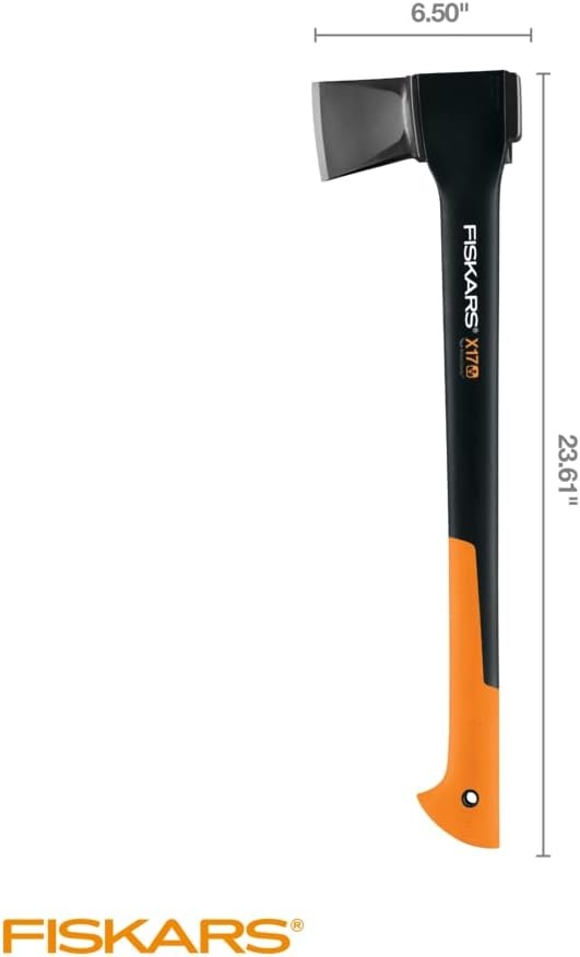 Fiskars X13 Ultralight Hiking Axe 13″, Ultra-Sharp Forged Steel Blade for Efficient Chopping & Camping, 15% Lighter High-Visibility Orange FiberComp Handle Drives Tent Stakes, Sheath Included(18″ Splitting Axe)