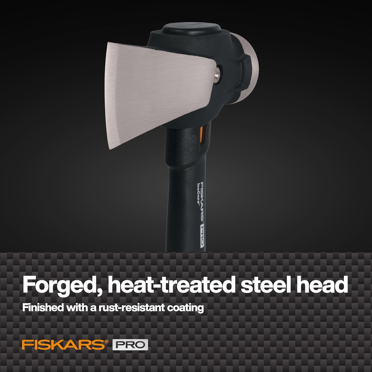 Fiskars Pro IsoCore Splitting Maul and Stainless Steel Axe, Wood Splitting Maul, IsoCore Shock Reduction & Forged Steel Head, 6 lb, 36, Black/Orange(Pro IsoCore 2.5 lb Maul)