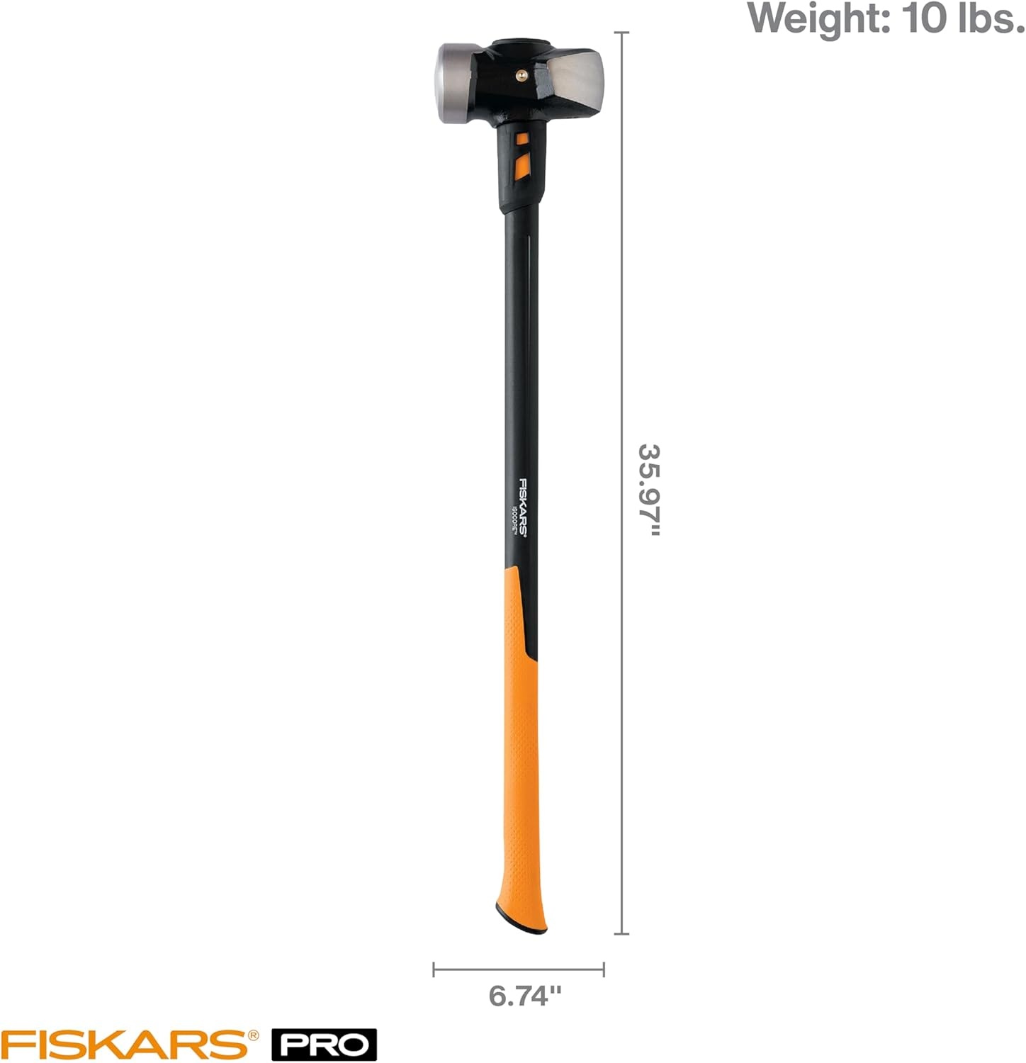 Fiskars IsoCore 4 lb Sledge Hammer for Demolition and Driving with Shock Reduction, 14 in(Sledge Hammer 10 lb)