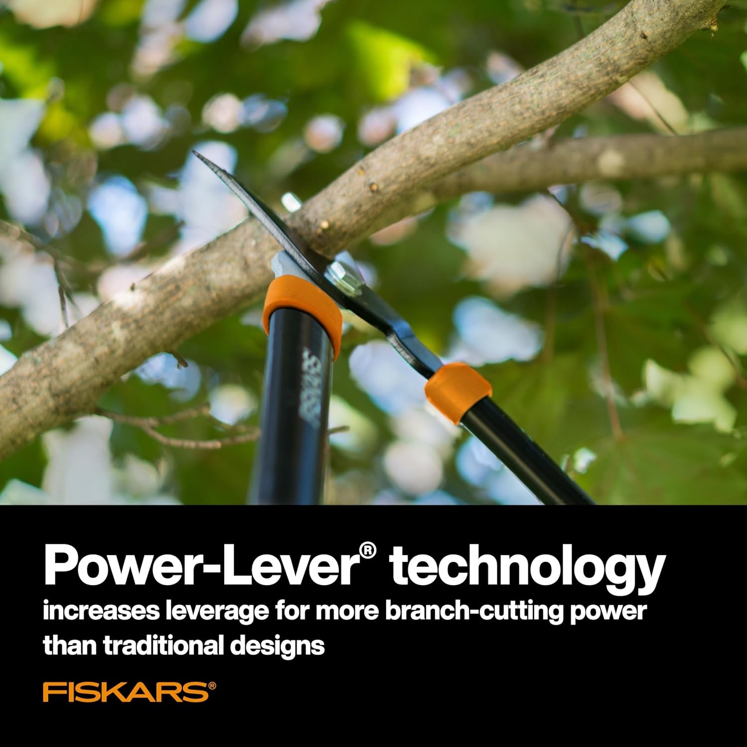 Fiskars 28-Inch Power-Lever Garden Bypass Lopper and Tree Trimmer, Sharp Precision-Ground Steel Blade for Cutting Branches up to 1.75-Inch Diameter(28″ Lopper)
