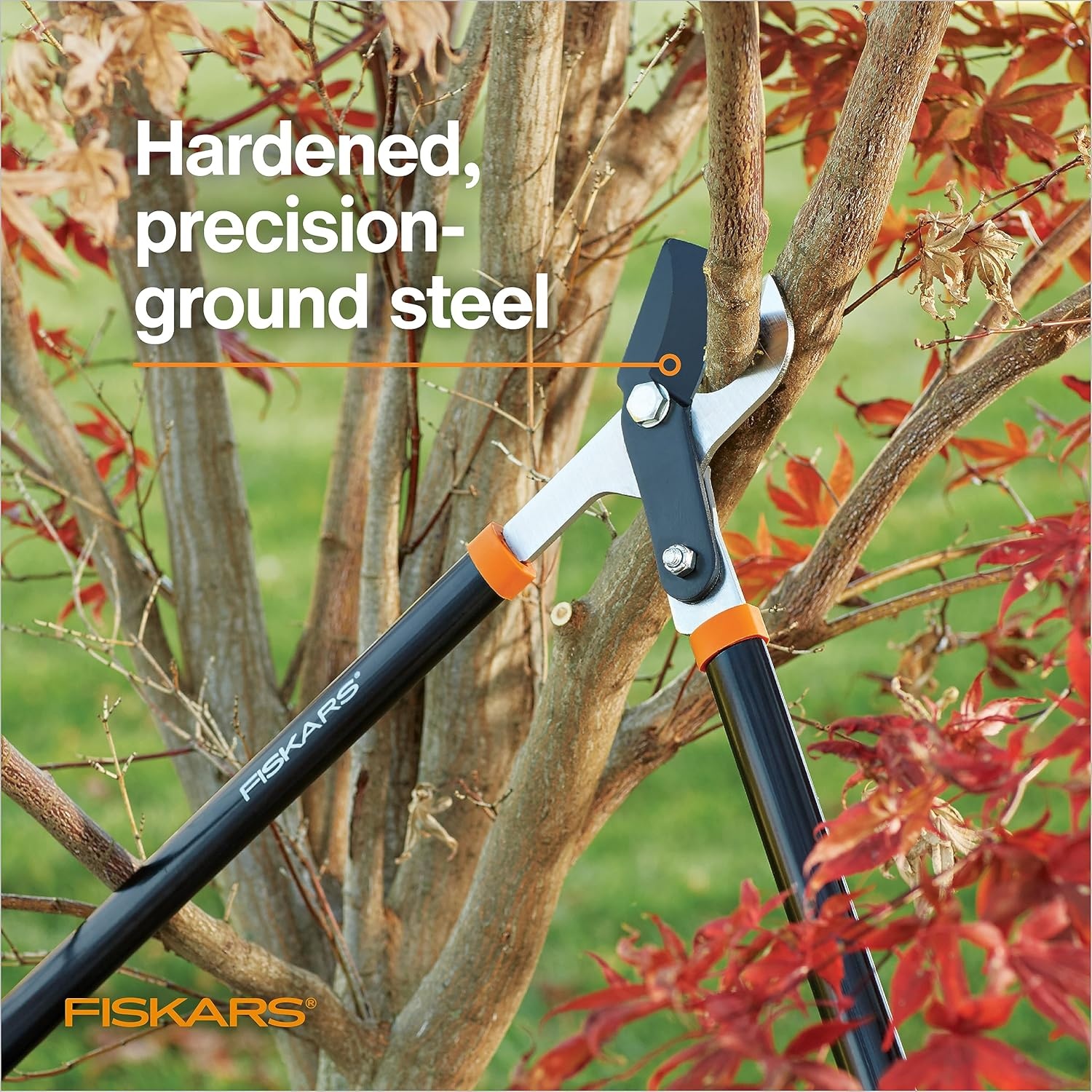 Fiskars 28-Inch Power-Lever Garden Bypass Lopper and Tree Trimmer, Sharp Precision-Ground Steel Blade for Cutting Branches up to 1.75-Inch Diameter(28″ Lopper)