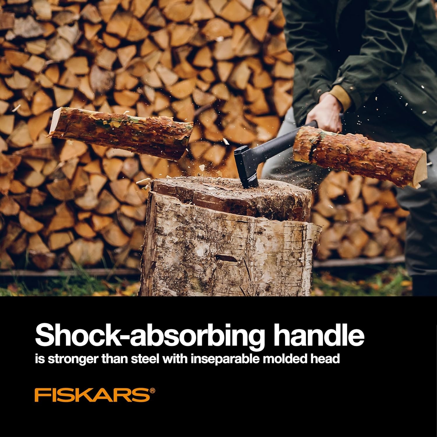 Fiskars X13 Ultralight Hiking Axe 13″, Ultra-Sharp Forged Steel Blade for Efficient Chopping & Camping, 15% Lighter High-Visibility Orange FiberComp Handle Drives Tent Stakes, Sheath Included(28″ Splitting Axe)