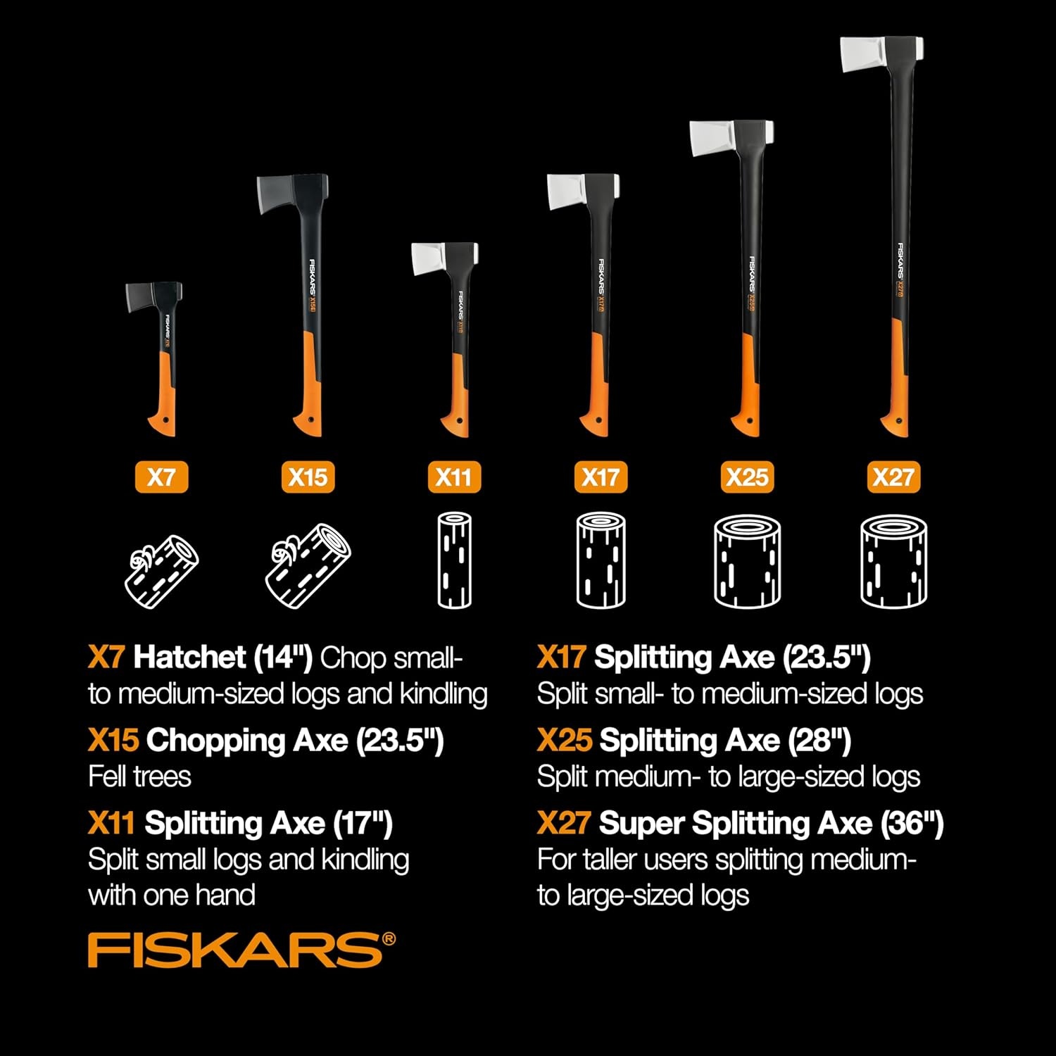 Fiskars X13 Ultralight Hiking Axe 13″, Ultra-Sharp Forged Steel Blade for Efficient Chopping & Camping, 15% Lighter High-Visibility Orange FiberComp Handle Drives Tent Stakes, Sheath Included(28″ Splitting Axe)