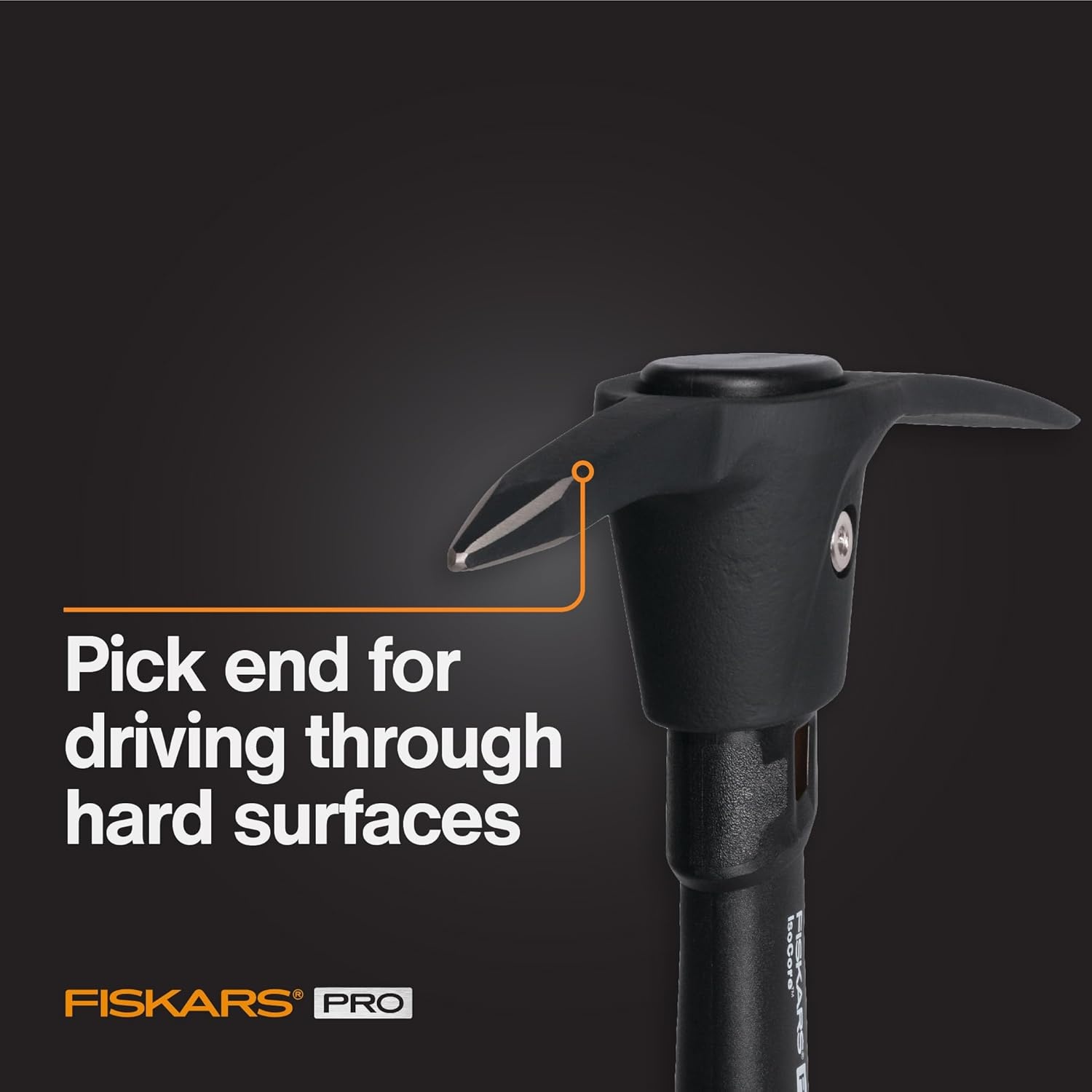 Fiskars IsoCore Pickaxe Mattock with Shock-Absorbing Handle, Dual-Head Tool for Roots & Rocks, 1.5 lb(Pro IsoCore 1.5lb Pick/Mattock)
