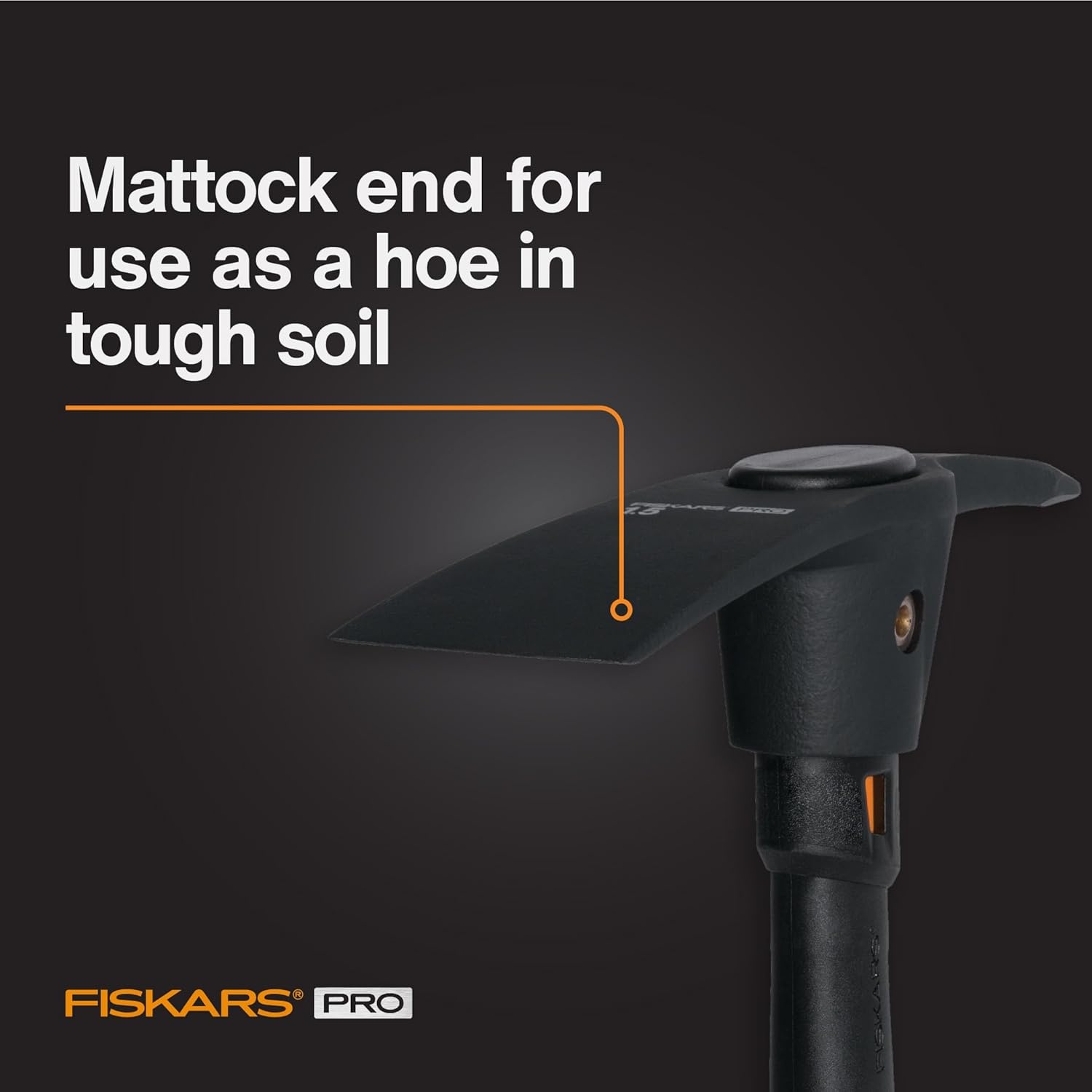 Fiskars IsoCore Pickaxe Mattock with Shock-Absorbing Handle, Dual-Head Tool for Roots & Rocks, 1.5 lb(Pro IsoCore 1.5lb Pick/Mattock)