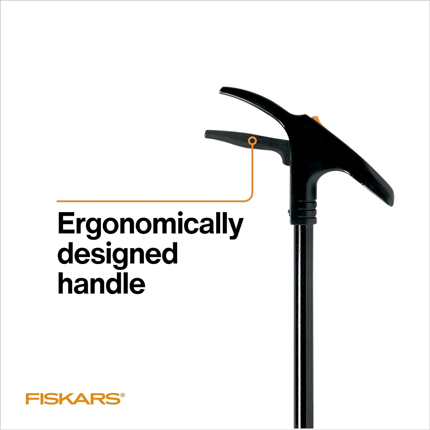 Fiskars Shear Ease Grass Shears – 5″ Stainless Steel Blades – 360-Degree Swivel Blade Plant Cutting Scissors – Garden Shears and Grass Cutter, Black(Long-Handled)