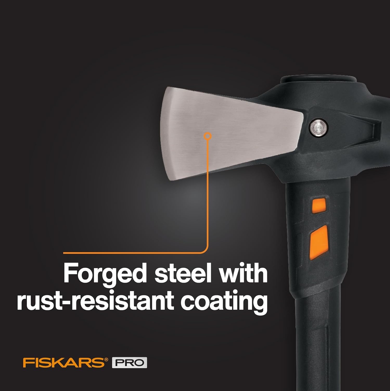 Fiskars Pro IsoCore Splitting Maul and Stainless Steel Axe, Wood Splitting Maul, IsoCore Shock Reduction & Forged Steel Head, 6 lb, 36, Black/Orange(Pro IsoCore 6 lb Maul)