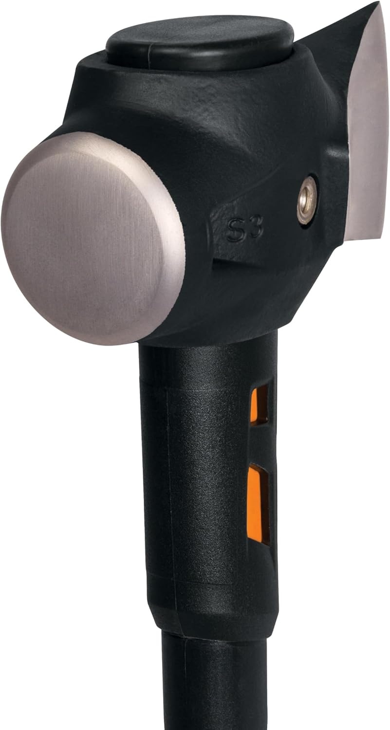Fiskars Pro IsoCore Splitting Maul and Stainless Steel Axe, Wood Splitting Maul, IsoCore Shock Reduction & Forged Steel Head, 6 lb, 36, Black/Orange(Pro IsoCore 6 lb Maul)
