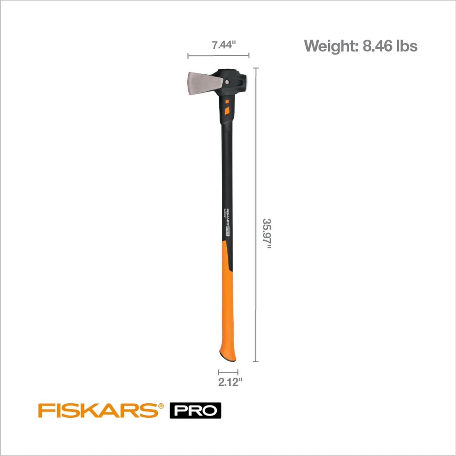 Fiskars Pro IsoCore Splitting Maul and Stainless Steel Axe, Wood Splitting Maul, IsoCore Shock Reduction & Forged Steel Head, 6 lb, 36, Black/Orange(Pro IsoCore 6 lb Maul)