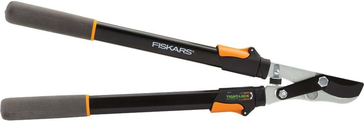 Fiskars 28-Inch Power-Lever Garden Bypass Lopper and Tree Trimmer, Sharp Precision-Ground Steel Blade for Cutting Branches up to 1.75-Inch Diameter(25″ Lopper (Extendable))