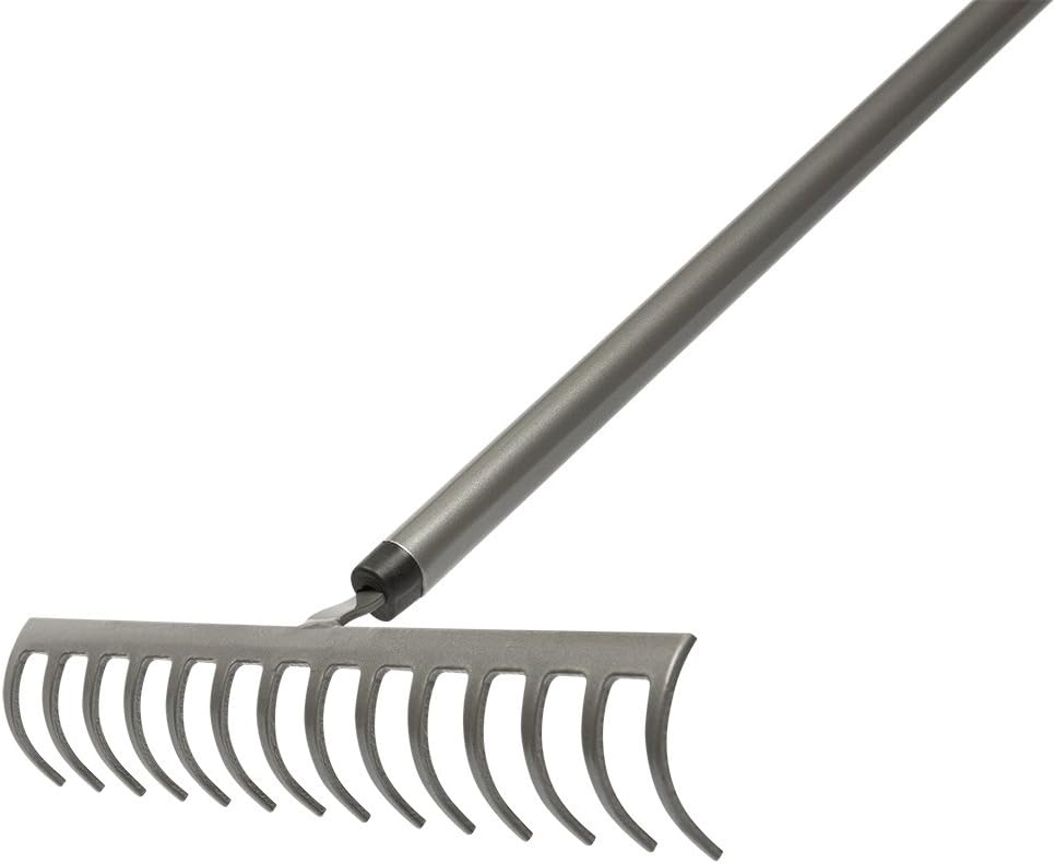 Fiskars Ergo Aluminum Garden Rake (60 Inch),Silver/Black