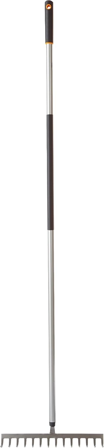 Fiskars Ergo Aluminum Garden Rake (60 Inch),Silver/Black