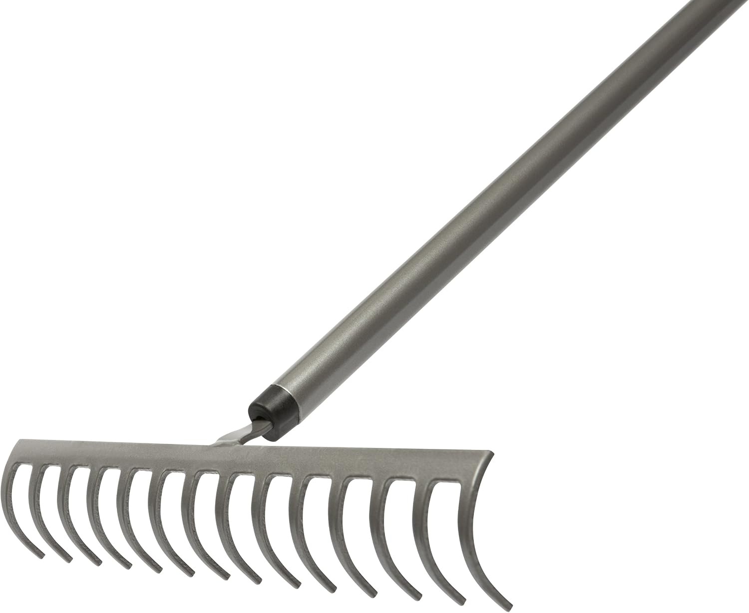 Fiskars Ergo Aluminum Garden Rake (60 Inch),Silver/Black
