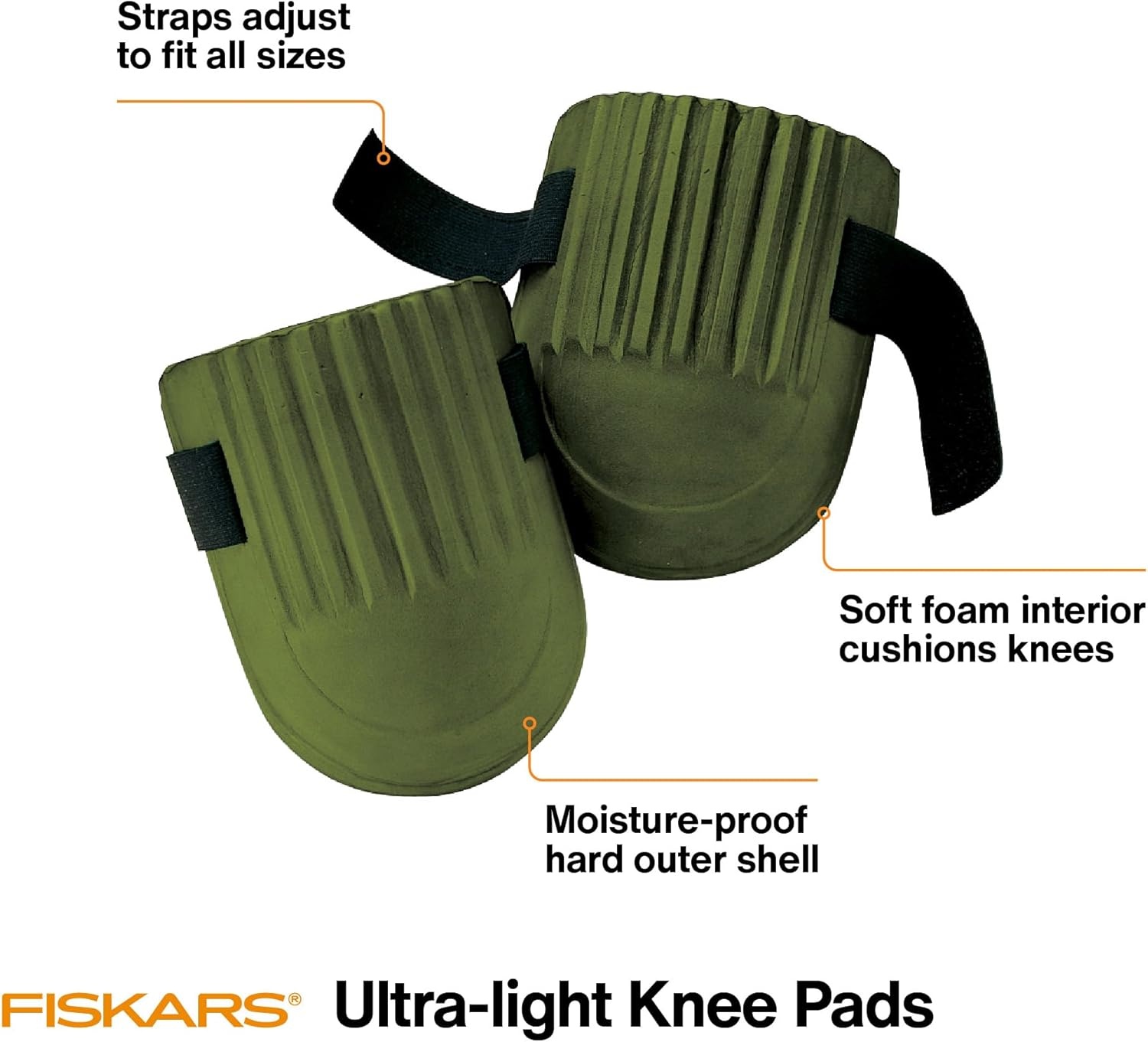 Fiskars Lightweight & Durable Knee Pads for Gardening and Housework – with Comfortable Padded Foam Cushioning(1PacK)