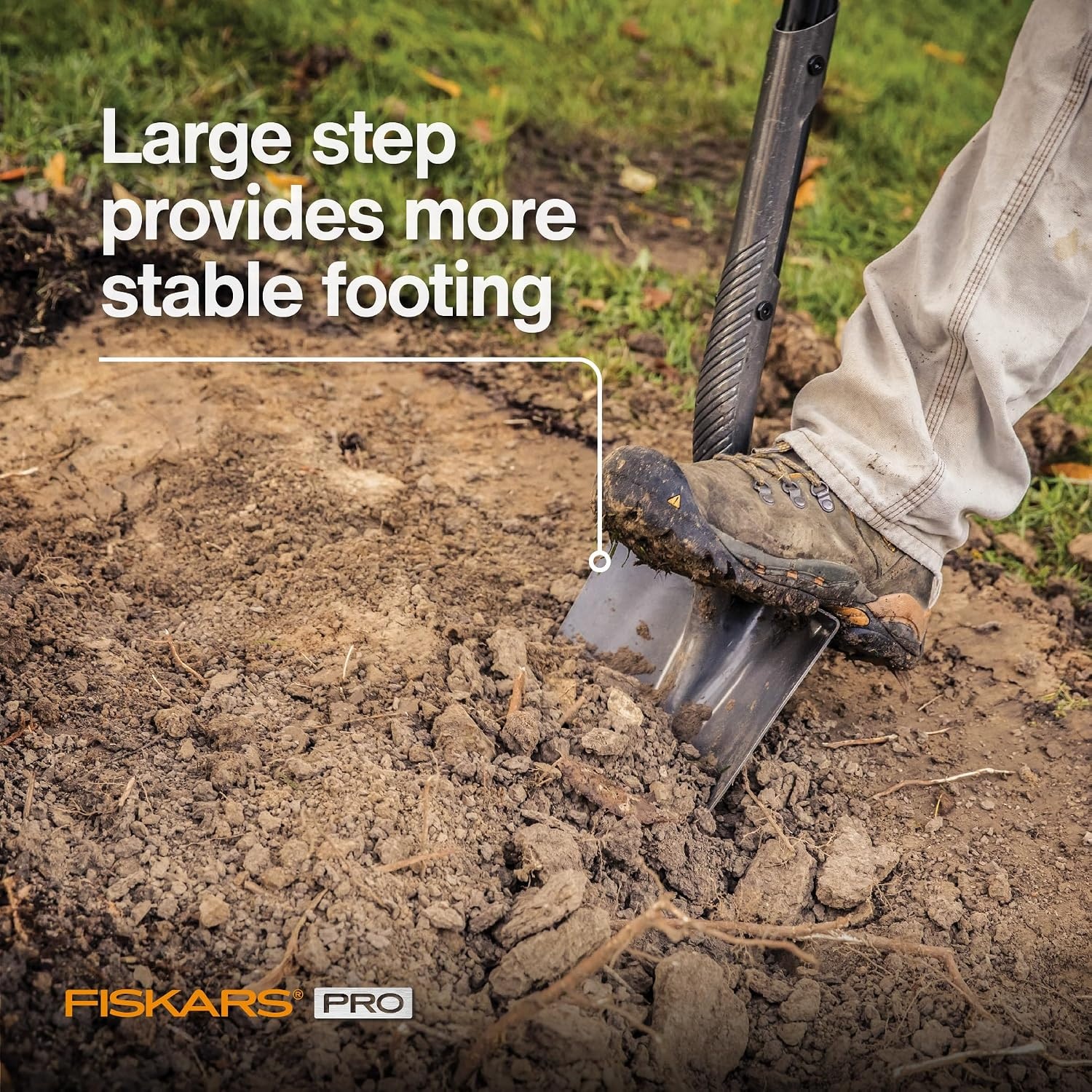 Fiskars 60″ Pro Garden Shovel for Digging, Heavy Duty Steel Gardening Tool with Straight Handle