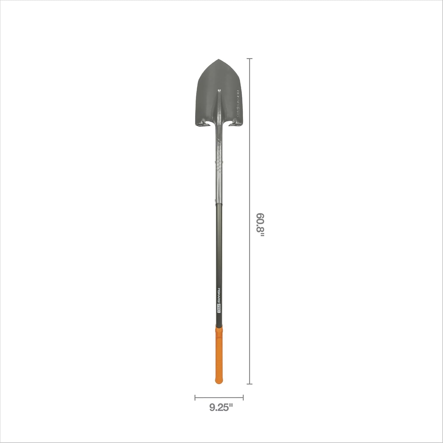 Fiskars 60″ Pro Garden Shovel for Digging, Heavy Duty Steel Gardening Tool with Straight Handle