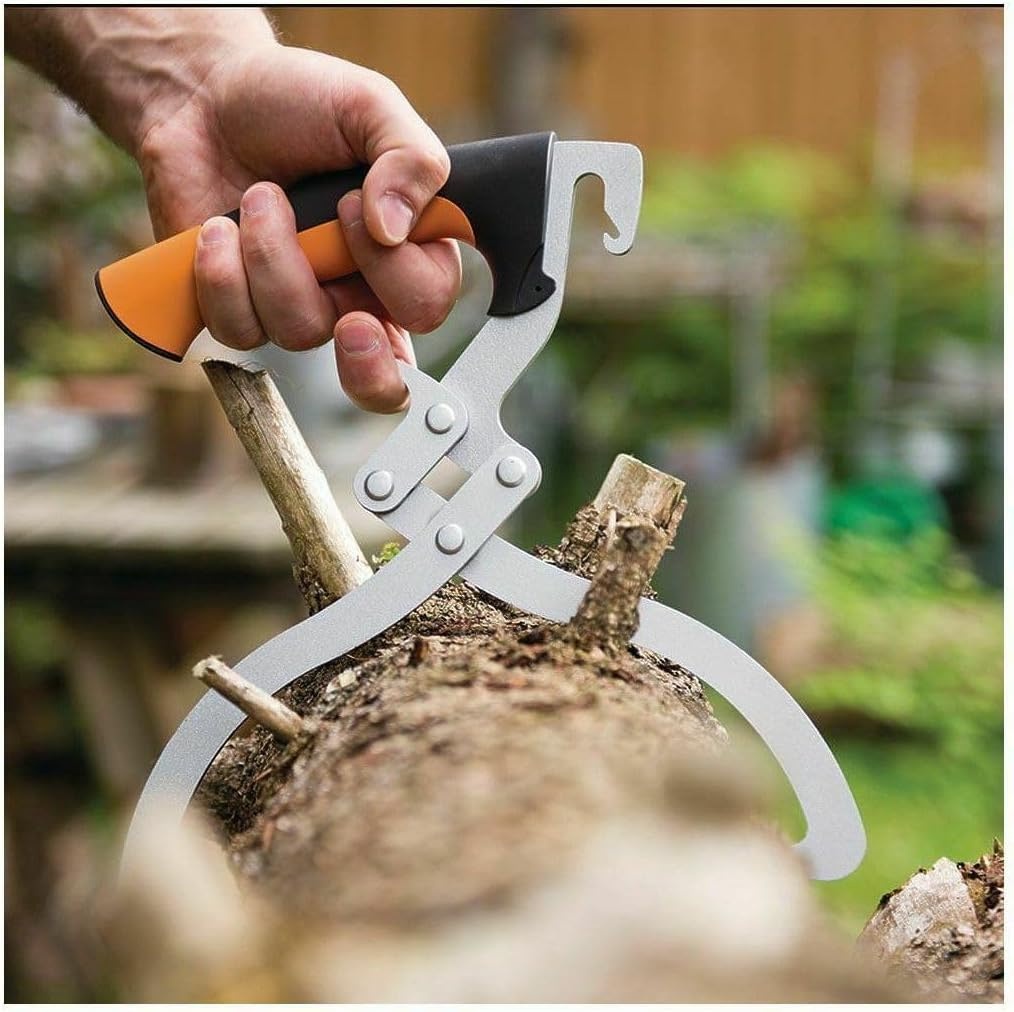 Fiskars Log Tongs, Up to 12″ Diameter, One-Handed Log Carrier and Effortless Control for Firewood