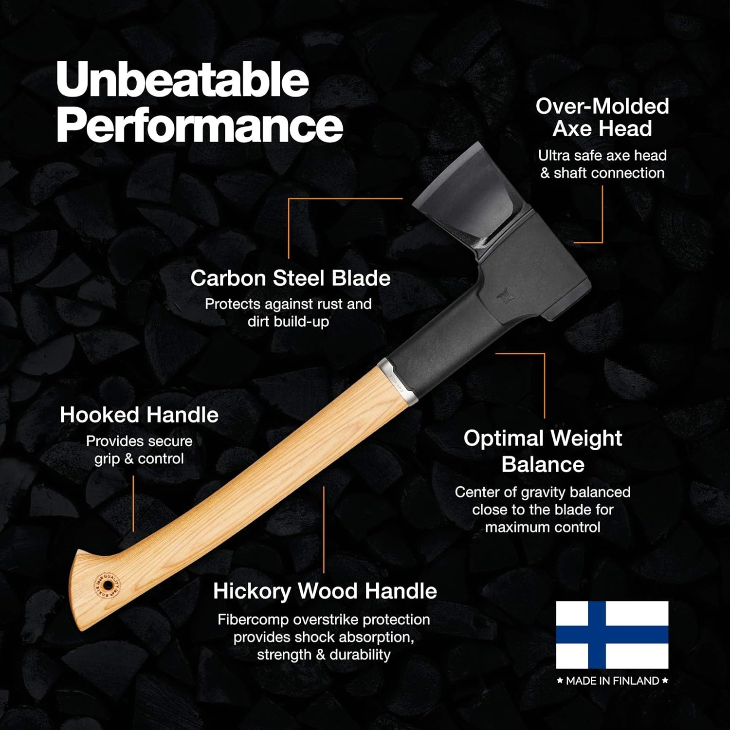 Fiskars Norden N12 Splitting Axe with Recycled Leather Sheath (19 in.)