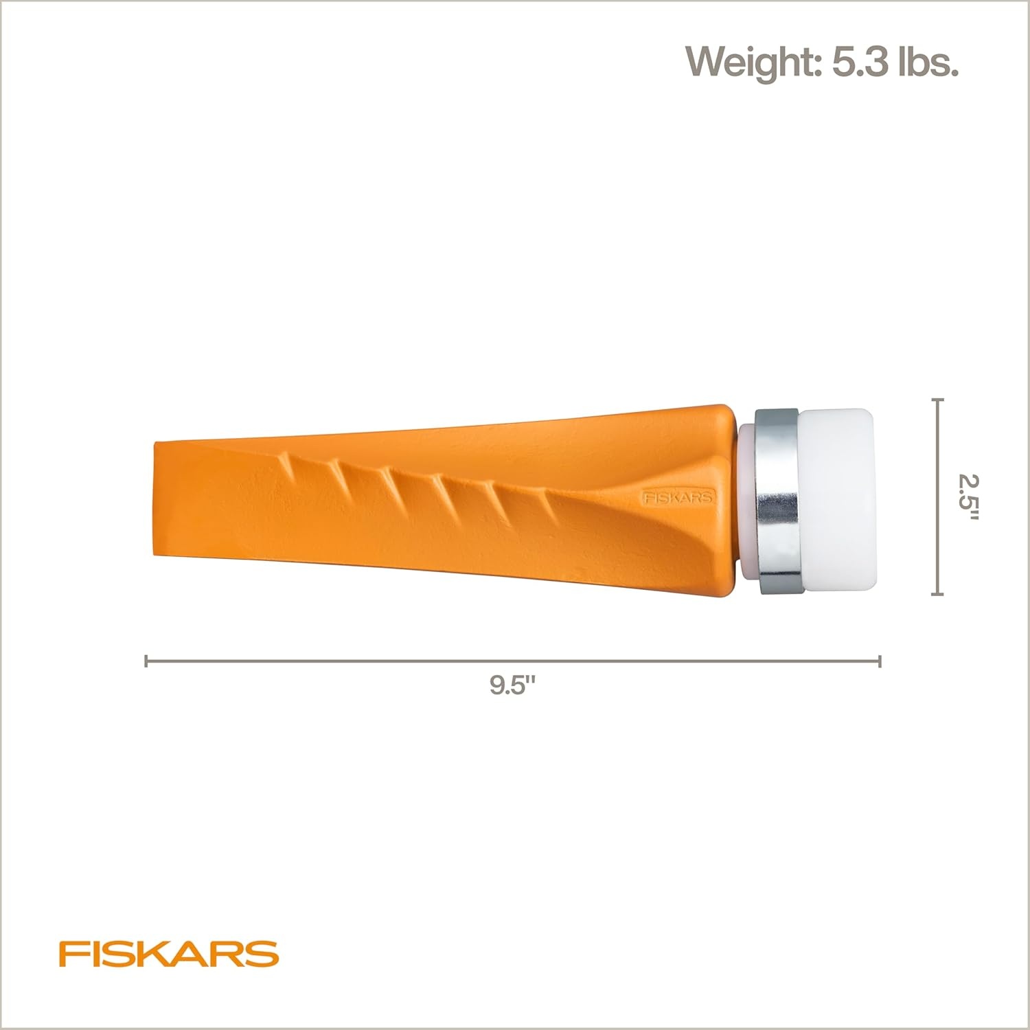 Fiskars HelixPlus Splitting Wedge for Large Logs – Forged Steel Wood Splitting Wedge with Spiral Design & Vibration-Dampening Striking Head, 2.5″ x 9.5″ x 2.5″(HelixPlus Wedge)